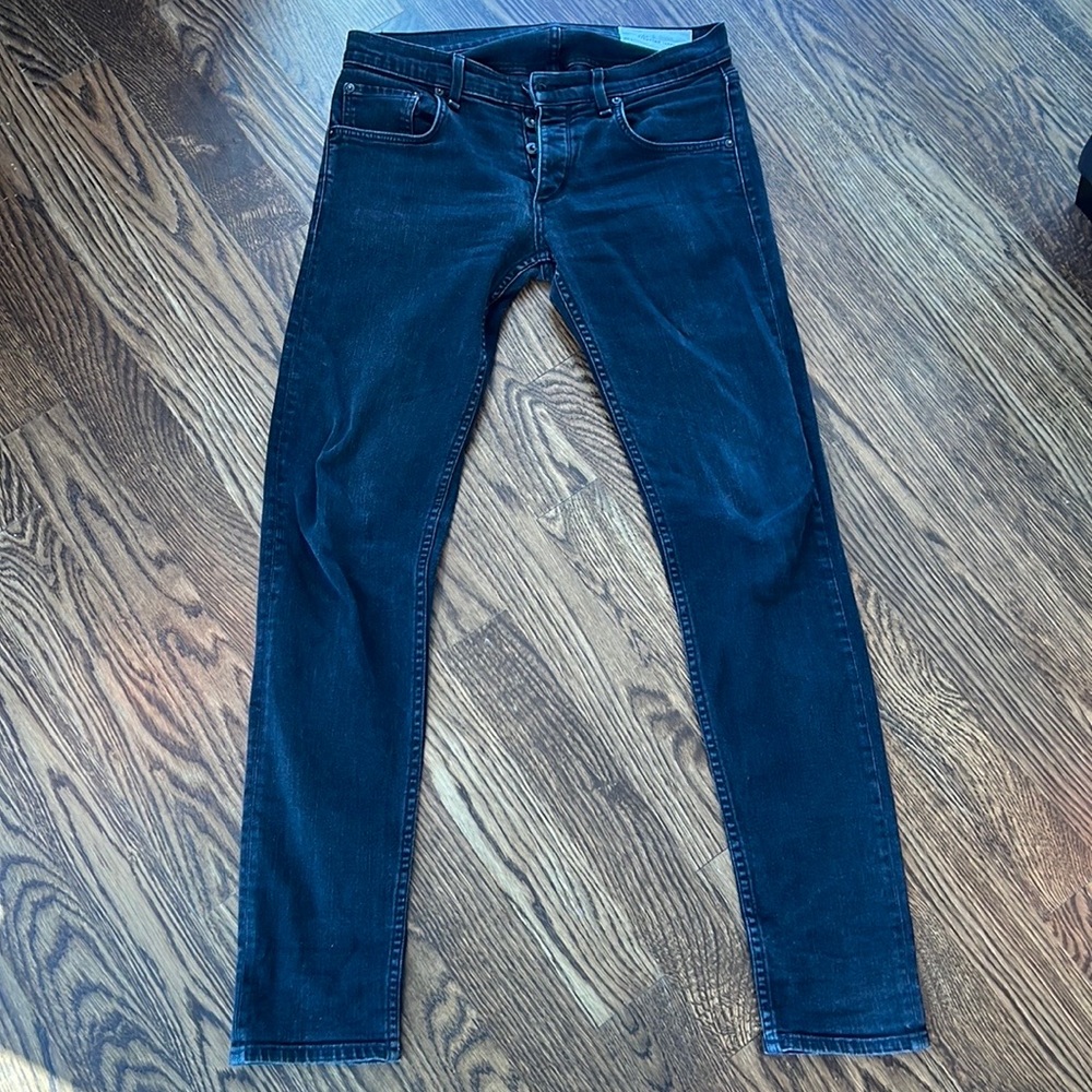Rag & Bone Men’s Fit 1 Black Skinny Slim Jeans 32 Standard Issue